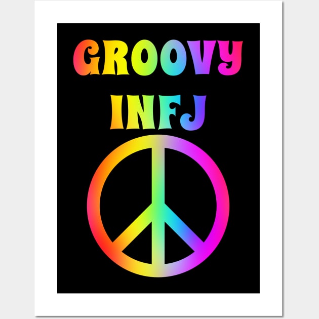 Groovy INFJ Peace Halloween Party Retro Vintage Wall Art by coloringiship